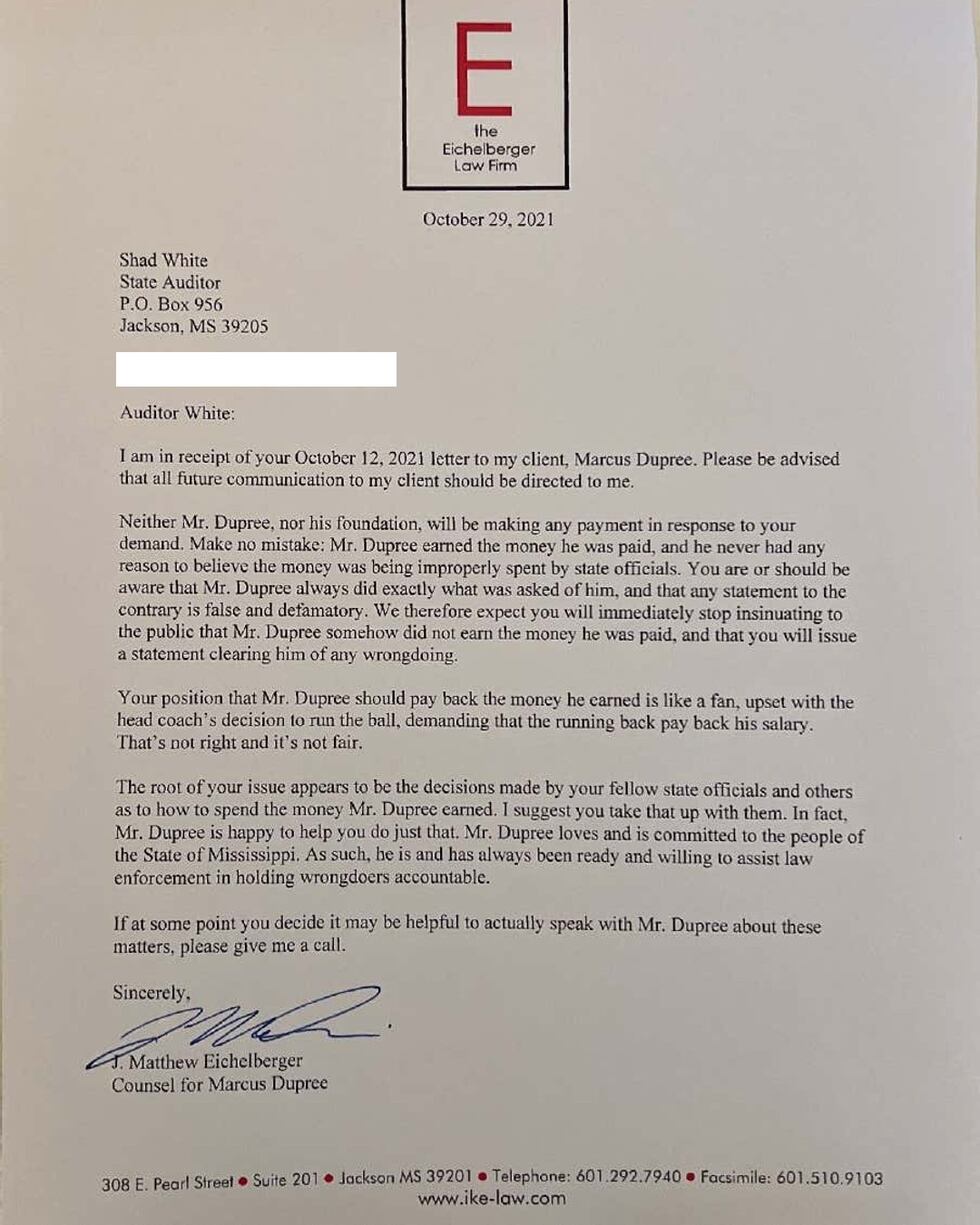 Marcus Dupree responds to TANF scandal through his attorney