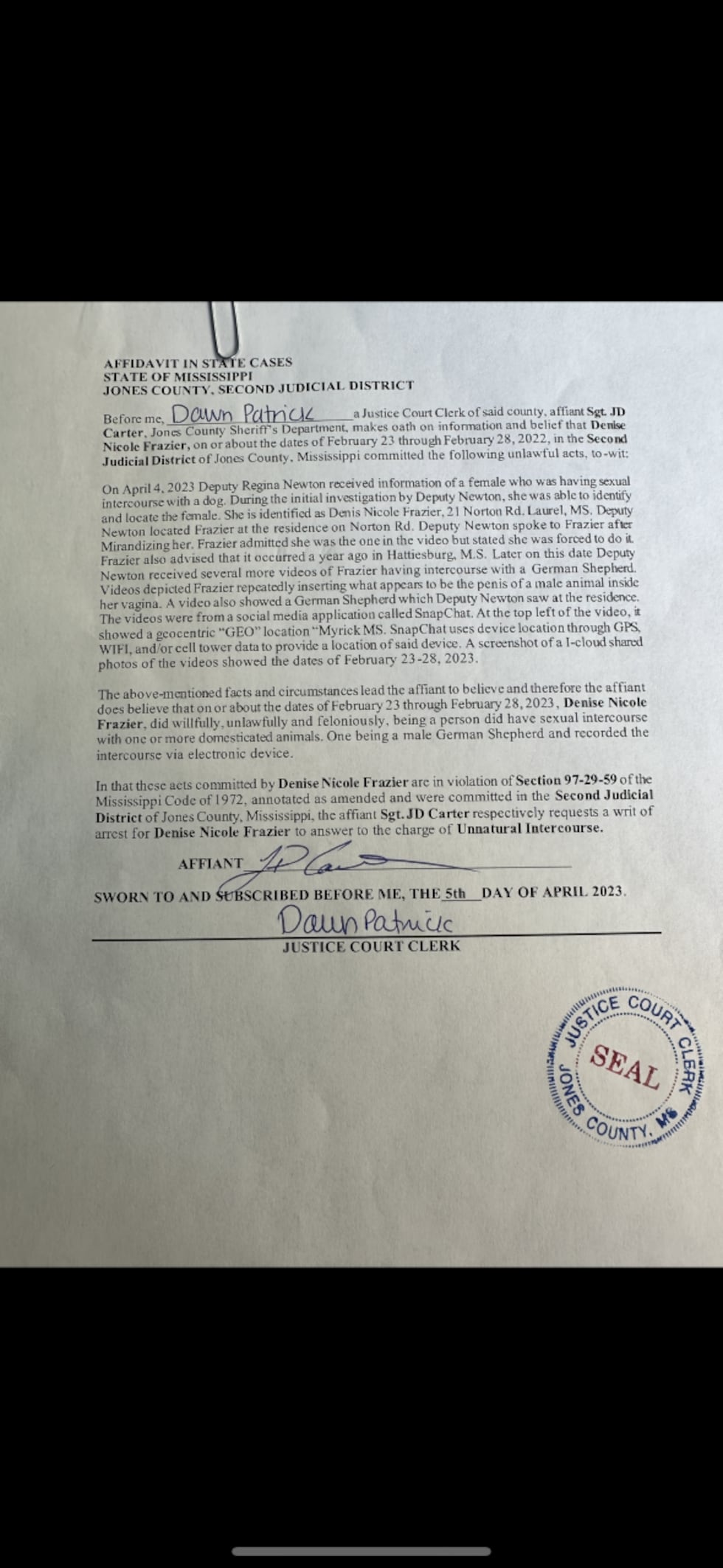 GRAPHIC WARNING: The below affidavit contains graphic details relating to the case. Viewer...