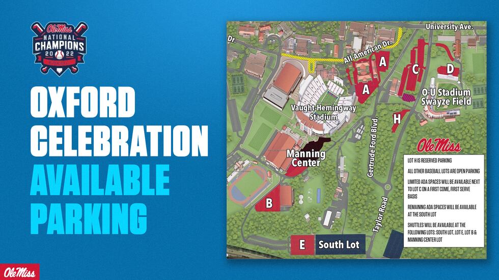 Free parking will be available on campus in Lot A, Lot B, Lot ADA, Lot C, Lot D, lot e/south...
