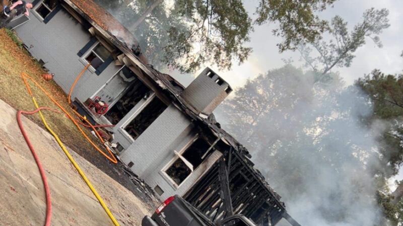 One home was severely damage and another singed in a Friday fire in Jones County.
