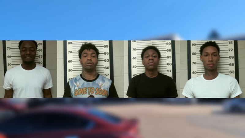 From left to right: Jamari Brown, 24, Kyandre Harris, 22, James Cole Jr., 20, and Jalen...