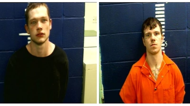 Jonathan Kane Brown (left) and Billy Takoda Hinton (right) are believed to escape the Wayne...