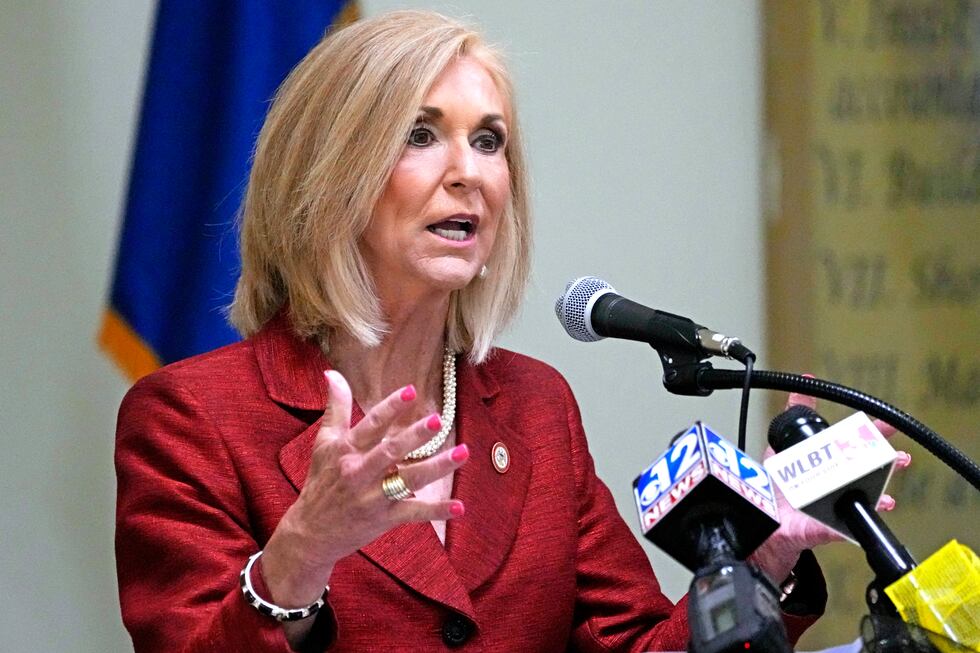 FILE - Mississippi Republican Attorney General Lynn Fitch speaks at the Central Mississippi...