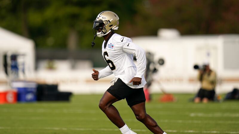 Saints safety Marcus Maye (6) also was arrested in September 2022 for an alleged road rage...